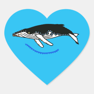 I Liebe Humpback WHALES - Natur - Unterwasser Herz-Aufkleber