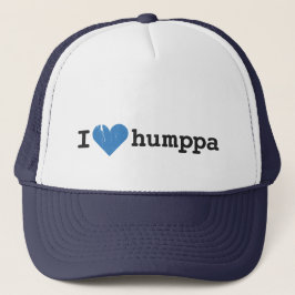 I Liebe Humppa Blau auf White&Navy Truckerkappe