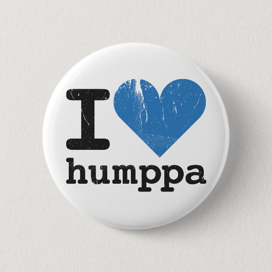 I Liebe Humppa Blau-Knopf Button (Vorderseite)