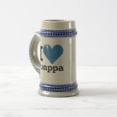 I Liebe Humppa Blau Stein Bierglas (Vorderseite Links)