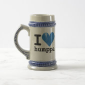 I Liebe Humppa Blau Stein Bierglas (Links)