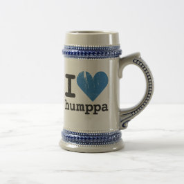 I Liebe Humppa Blau Stein Bierglas