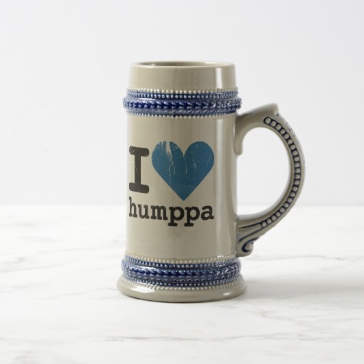 I Liebe Humppa Blau Stein Bierglas (Rechts)