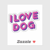 I Liebe Hund Aufkleber (Blatt)