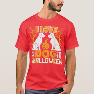 I Liebe Hund & Halloween Spuk Bäume Pumpkin Costu T-Shirt