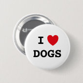 I Liebe Hunde Abzeichen Button (Vorne & Hinten)