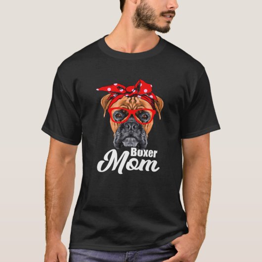 I Liebe Hunde Boxer Mama T-Shirt (Vorderseite)