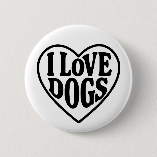 I Liebe Hunde Button (Vorderseite)
