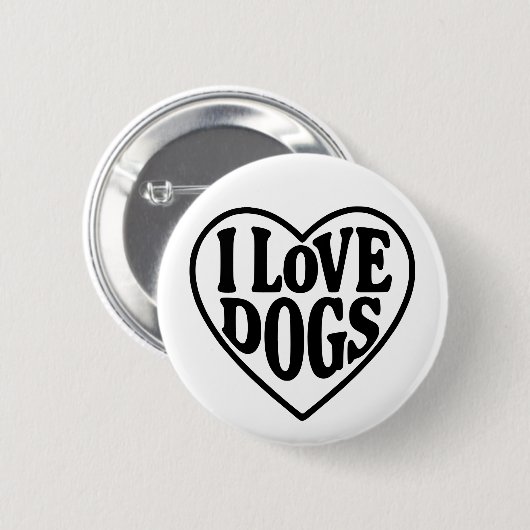 I Liebe Hunde Button (Vorne & Hinten)