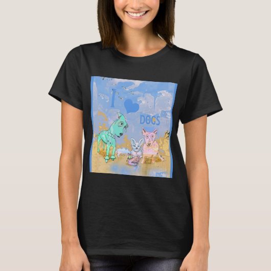 I Liebe Hunde Chiffon Top (Vorderseite)