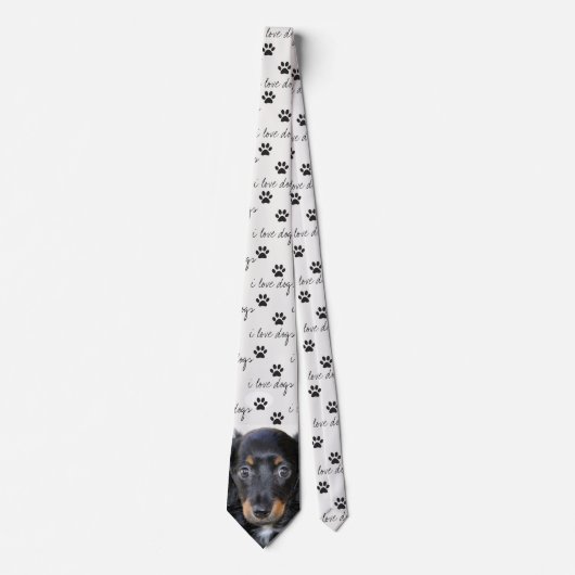 I Liebe Hunde Dackel Neck Tie Krawatte (Vorderseite)