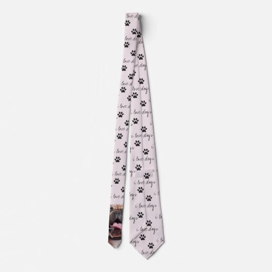 I Liebe Hunde Französisch Bulldog Neck Tie Krawatte (Rückseite)