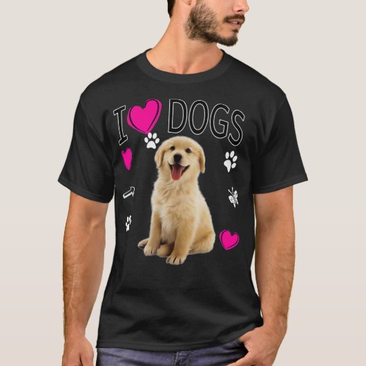 I Liebe Hunde Golden Labrador Retriever zu Shirt (Vorderseite)
