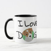 I Liebe Hunde Jack Russell und Herz Tasse (Links)