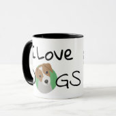 I Liebe Hunde Jack Russell und Herz Tasse (Vorderseite Links)