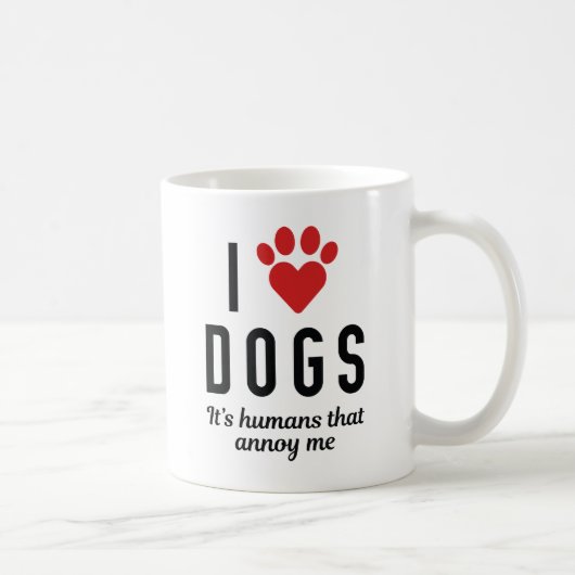 I Liebe Hunde Kaffeetasse (Rechts)