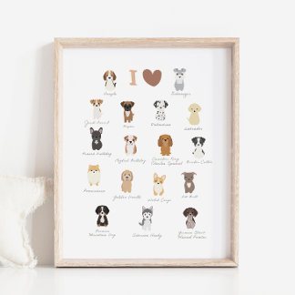 I Liebe Hunde Kinderzimmer und Kinderzimmer Dekora Poster