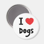 I Liebe Hunde Magnet (Vorderseite/Rückseite)