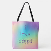 "I Liebe Hunde" Pastel Rainbow Gradient Bag Tasche (Vorderseite)