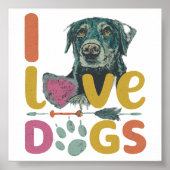 I Liebe Hunde Poster (Vorne)