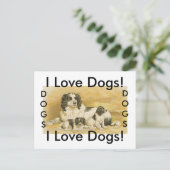 I Liebe Hunde Postkarte (Stehend Vorderseite)