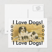 I Liebe Hunde Postkarte (Vorne/Hinten)