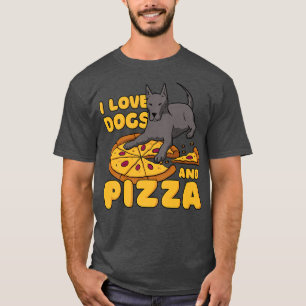 I Liebe Hunde und Pizzenhundebesitzer Welpenkatze T-Shirt