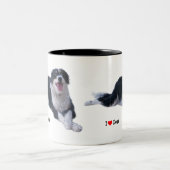 I Liebe Hunde Zweifarbige Tasse (Mittel)