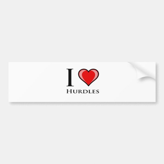 I Liebe-Hürden Autoaufkleber (Vorne)