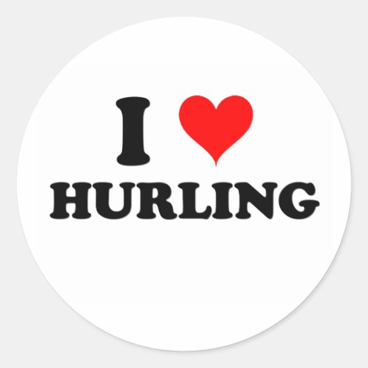 I Liebe Hurling Runder Aufkleber (Vorderseite)