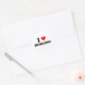 I Liebe Hurling Runder Aufkleber (Umschlag)