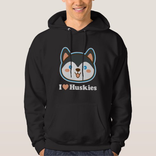 I LIEBE HUSKIES HOODIE (Vorderseite)