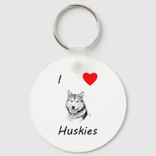 I Liebe-Huskies Schlüsselanhänger