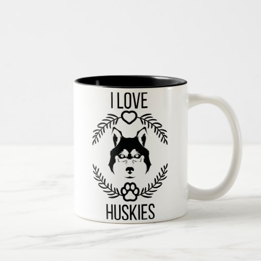 I Liebe Husky Trendy Moderne Tasse für Hundefreund (Rechts)