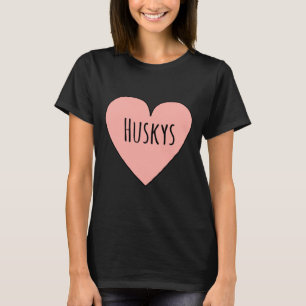 I Liebe Huskys Niedlich Husky Hund Mama Herz Form  T-Shirt