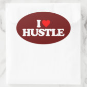 I LIEBE HUSTLE OVALER AUFKLEBER (Tasche)