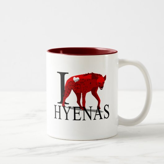 I Liebe-Hyänen-Tassen Zweifarbige Tasse (Rechts)