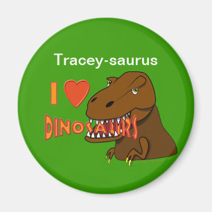 I Liebe I Herz Dinosaurier Cartoon Tyrranosaurus R Magnet