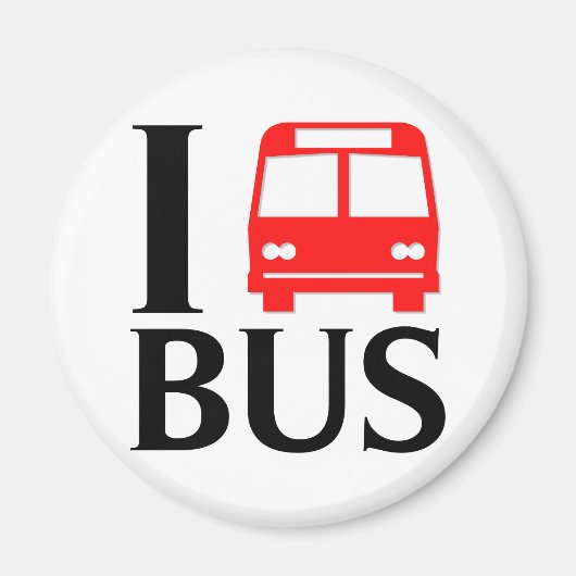 I LIEBE | I Liebe des Busses | Bus Magnet (Vorne)