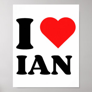 I Liebe Ian I Heart Ian Name Y2k Weihnachten Poster