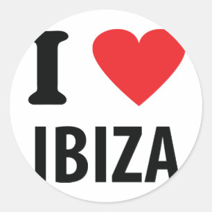I Liebe Ibiza Icon Runder Aufkleber