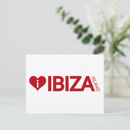 i Liebe Ibiza Insel Originelle Andenken Postkarte (Stehend Vorderseite)