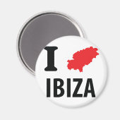 I Liebe Ibiza Kontursymbol Magnet (Vorderseite/Rückseite)