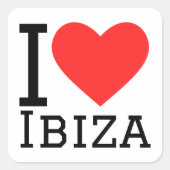 I Liebe Ibiza Quadratischer Aufkleber (Vorderseite)