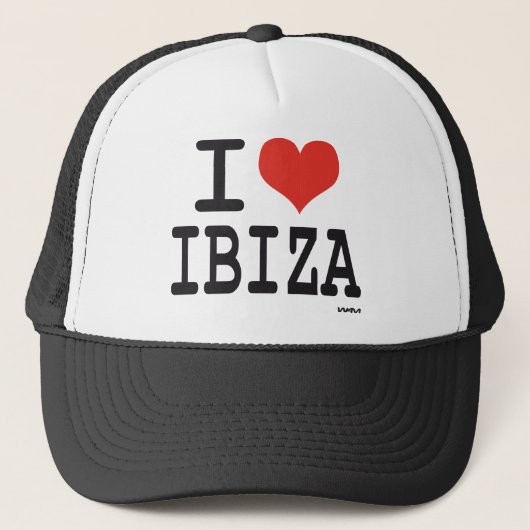 I Liebe Ibiza Truckerkappe (Vorderseite)