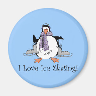 I Liebe Ice Skaten Penguin T-Shirts und Geschenke Magnet