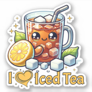 I Liebe Iced Tee Aufkleber