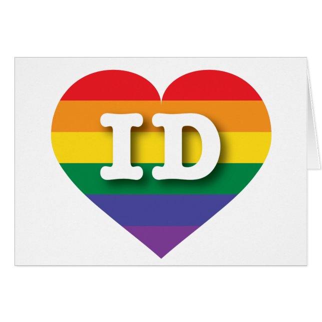 I Liebe Idaho Gay Pride Rainbow Heart (Vorderseite (Horizontal))