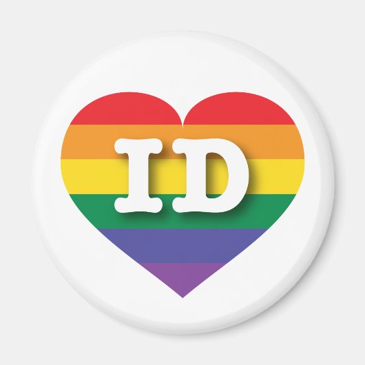 I Liebe Idaho Gay Pride Rainbow Heart Magnet (Vorne)