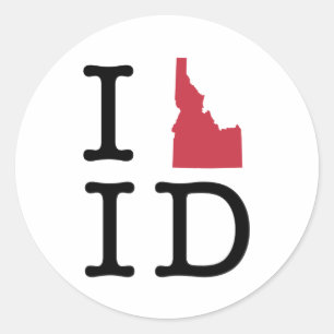 I Liebe Idaho Runder Aufkleber